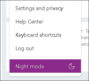 Biểu tượng trăng khuyết để bật chế độ Night Mode trên Twitter
