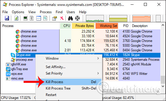 Tắt ứng dụng dùng webcam