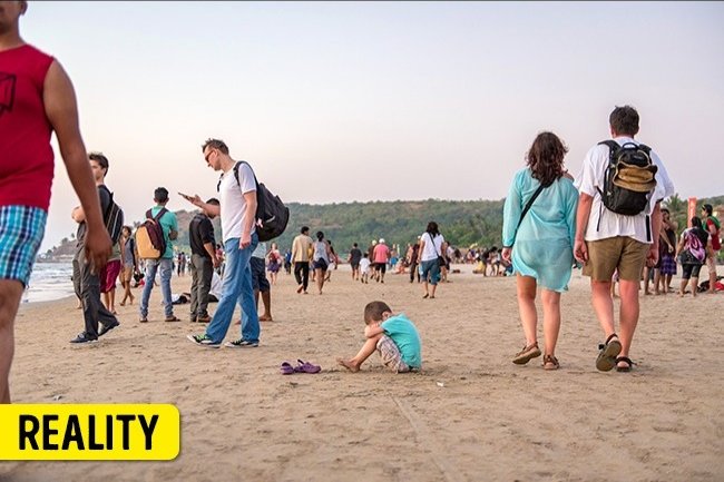 Bãi biển ở Goa trong thực tế