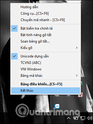 Thoát công cụ gõ Tiếng Việt