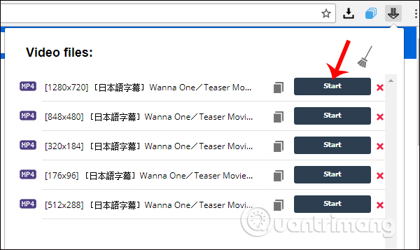 Chọn khung hình tải video