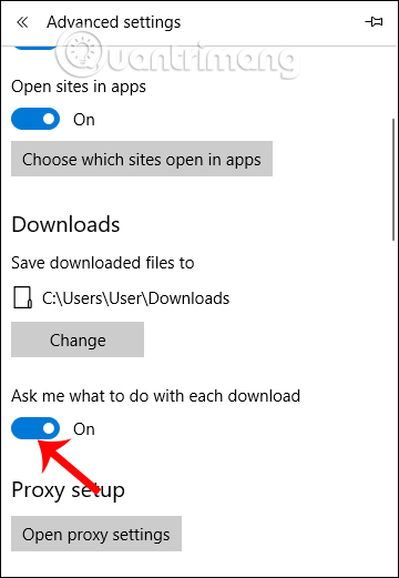 Tắt tự động tải file 
