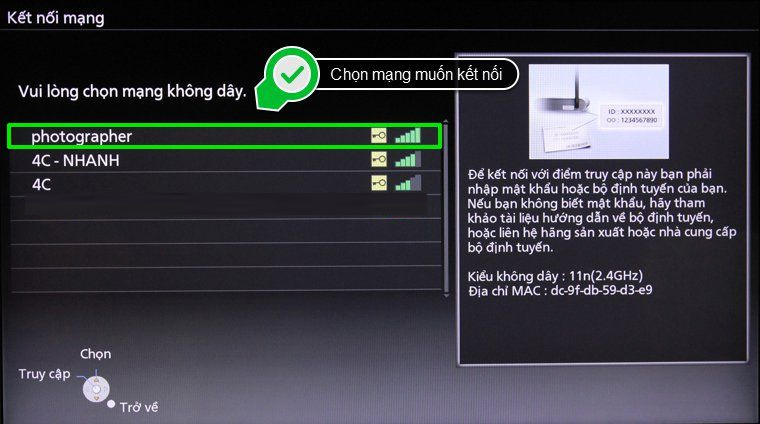 Chọn mạng kết nối