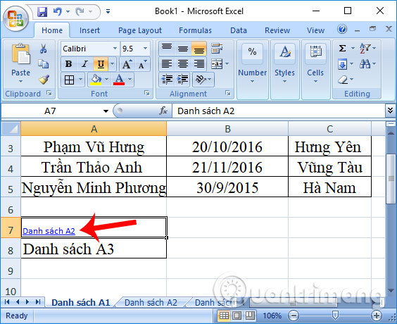 Truy cập bảng tính cùng file Excel 