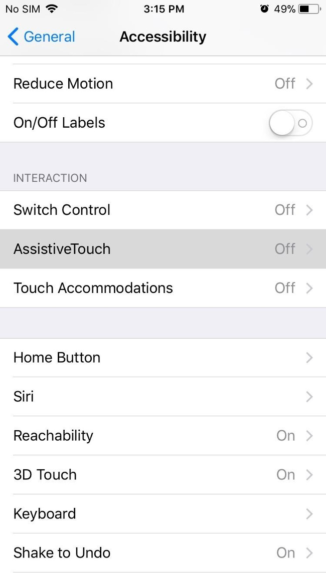 Chọn Accessibility 