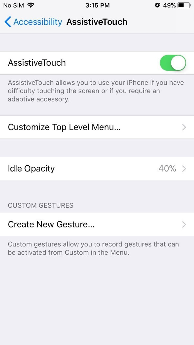 Chọn AssistiveTouch