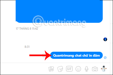 Chat chữ in đậm trong Messenger