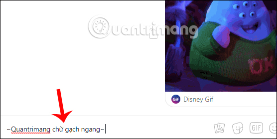 Cú pháp chữ gạch ngang Messenger