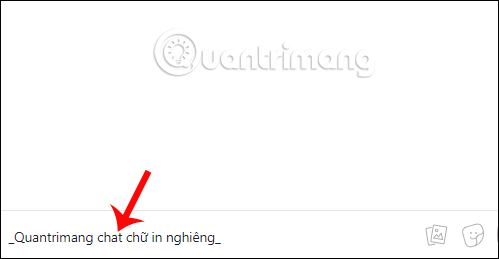 Cú pháp chữ in nghiêng Messenger