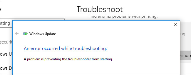 Lỗi không khởi động được trình khắc phục sự cố