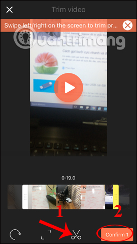 Cắt video trên VivaVideo