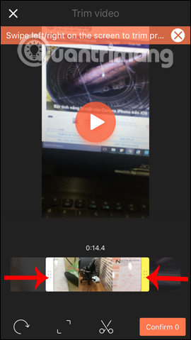 Điều chỉnh thời gian cắt video