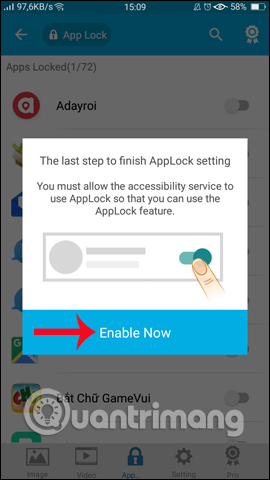 Kích hoạt ẩn ứng dụng