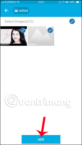 Thêm ảnh vào mục bảo mật