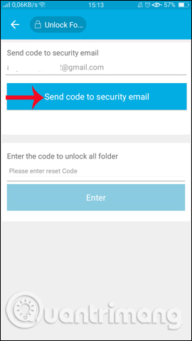 Nhập mã mở khóa thư mục