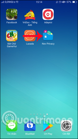 Truy cập ứng dụng NEV Privacy