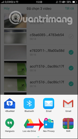 Chọn ứng dụng NEV Privacy