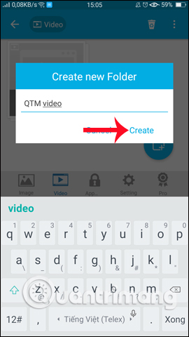 Nhập tên thư mục video