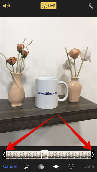 Kéo sang trái phải để cắt ảnh 