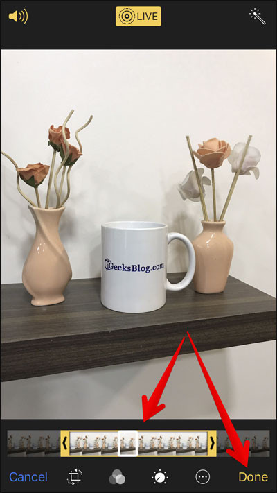 Nhấn Done để xác nhận cắt ảnh 