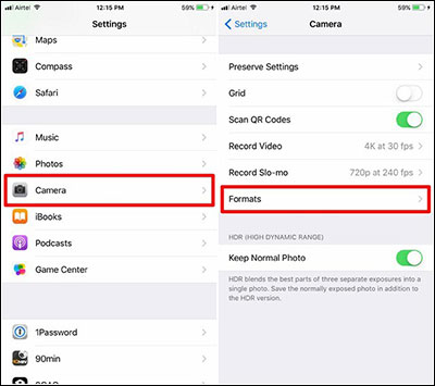 Chọn mục Setting thiết bị