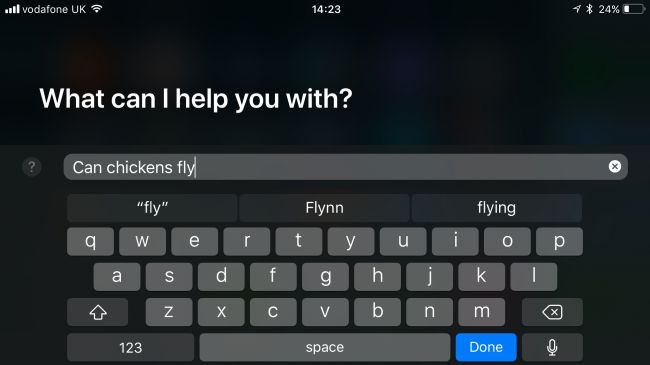 Sử dụng Siri với bàn phím 