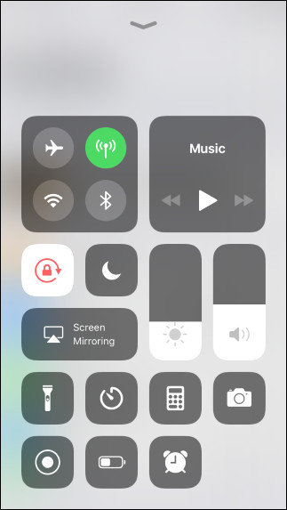 Control Center trên iOS 11