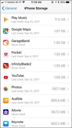 Chọn ứng dụng muốn xóa