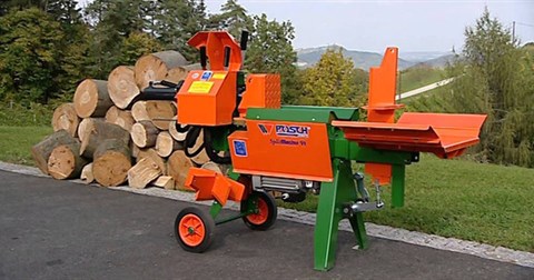 Cỗ máy thủy lực 55 tấn chẻ khúc gỗ dễ như cắt bánh