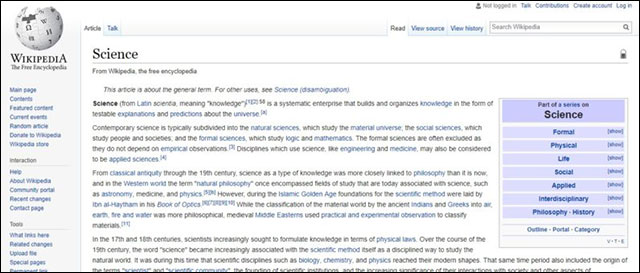 Wikipedia là nơi tìm kiếm đủ mọi kiểu thông tin 