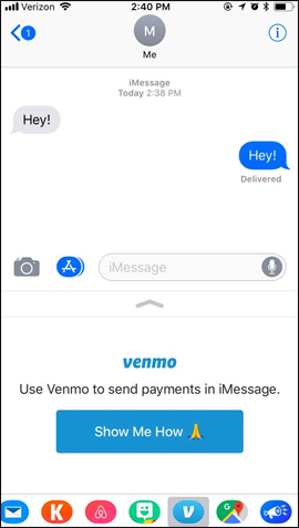 Ứng dụng Venmo gửi tiền 