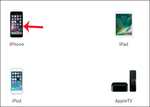 Chọn thiết bị iPhone 