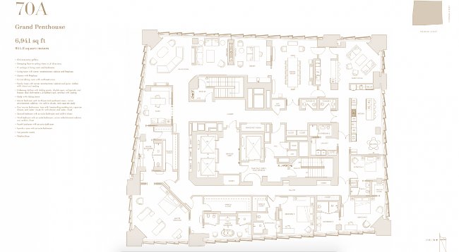 Mô hình chụp phía trên căn hộ Penthhouse 181 Fremont.