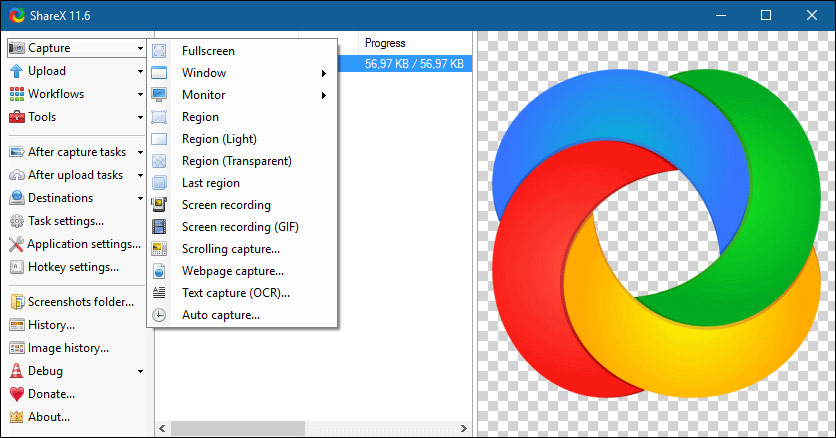 ShareX quay ảnh GIF màn hình 