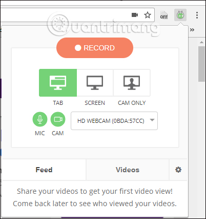 Chế độ quay video màn hình