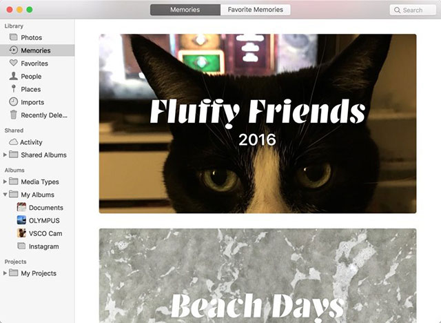 Mở rộng Memories trên Photos của macOS High Sierra