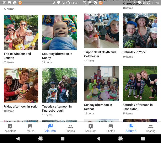 Album ảnh trên Google Photos
