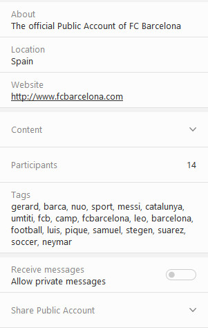 Điền thông tin chi tiết cho Public Account