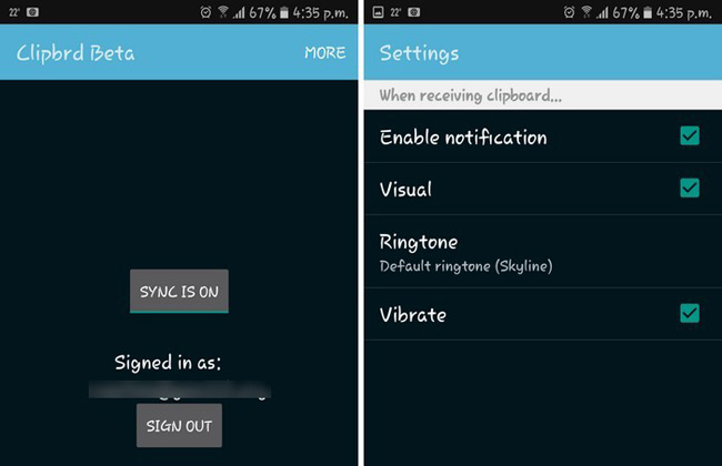 Sử dụng 1 tài khoản cho Clipbrd trên Chrome và Android