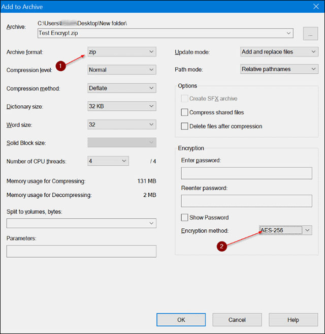 Chọn các thông tin cần thiết để mã hóa dữ liệu