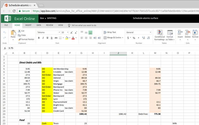 Sử dụng Excel online 