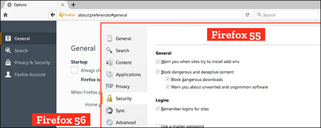 Chỉ còn 4 mục trong phần thiết lập trình duyệt
