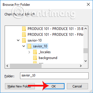 Thư mục chứa tiện ích Savior