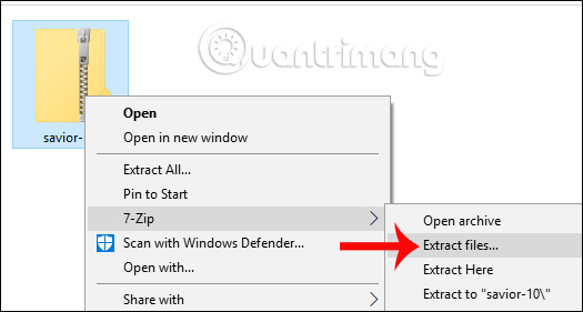 Giải nén tiện ích Savior