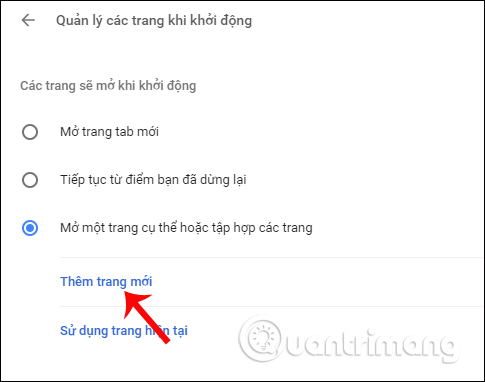 Mở Google khi truy cập Chrome