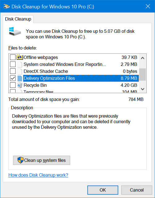 Xóa tệp Delivery Optimization