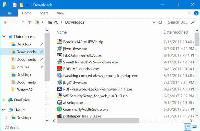 Xóa tệp khỏi thư mục Downloads