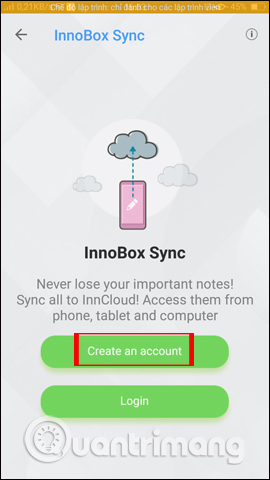 Tạo tài khoản InnoBox Sync