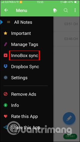 Đồng bộ trên InnoBox Sync