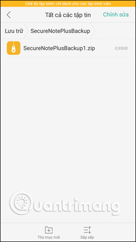 Thư mục chứa file ghi chú